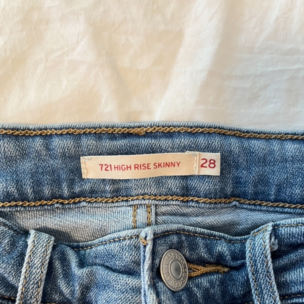 Womens Levi High Waist Skinny Medium Wash Blue Jeans